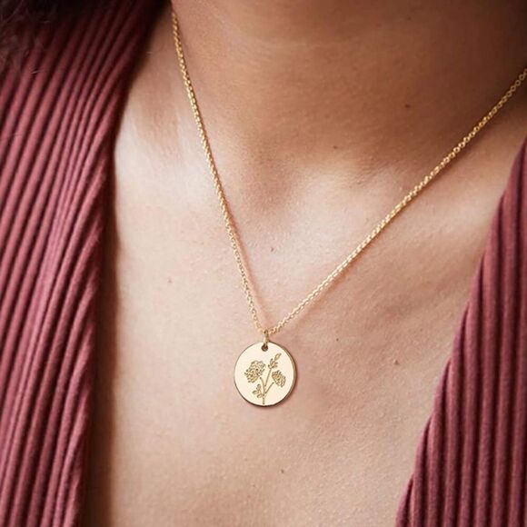 NEW November Chrysanthemum Birth Flower Necklace - Picture 9 of 11